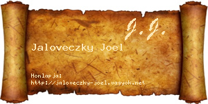 Jaloveczky Joel névjegykártya